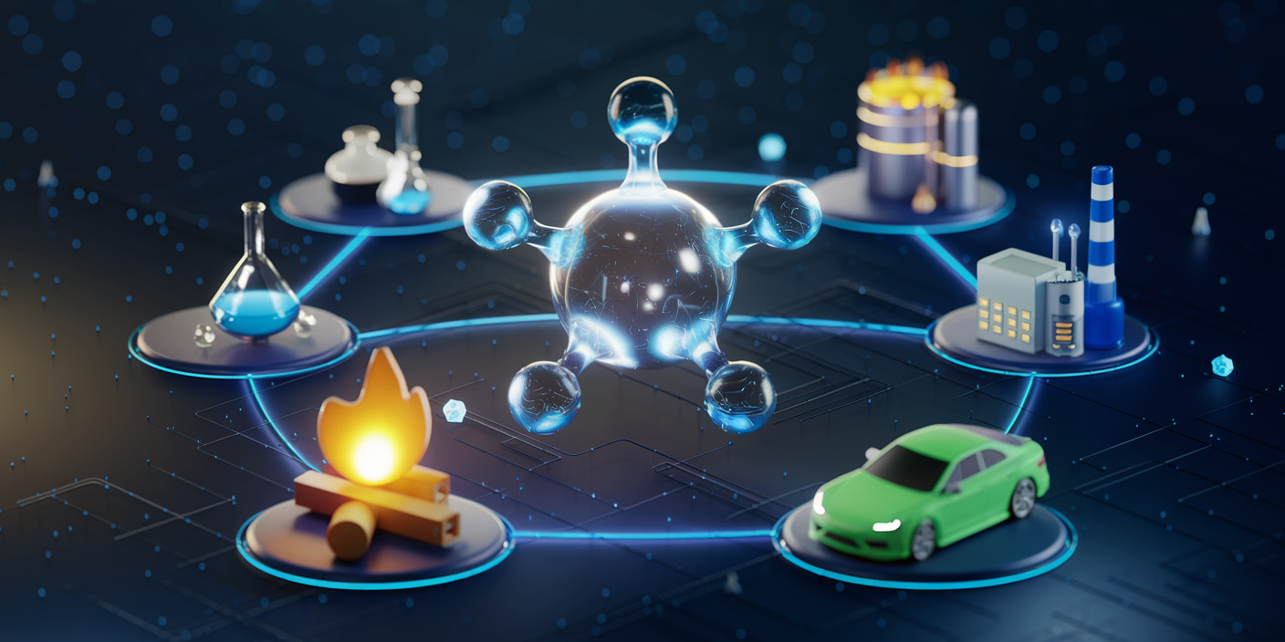 l'histoire de hydrogene en 3D